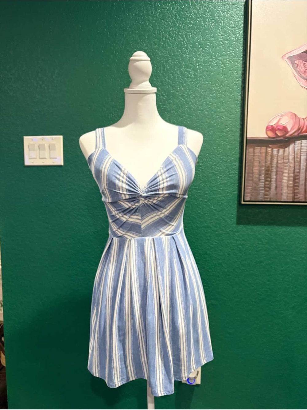 Women’s Blue and White Striped Summer Dress